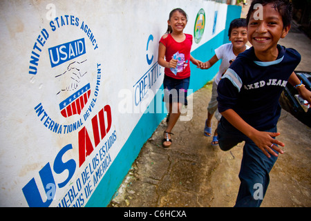 USAID development youth project , Por Mi Barrio, against gangs, San Salvador, El Salvador Stock Photo