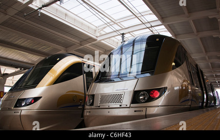 Gautrain parked in the station Stock Photo