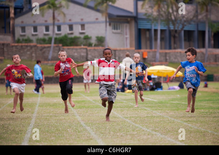 School Routine Race Children Running in Race on School Sports Day England Stock Photo - Alamy