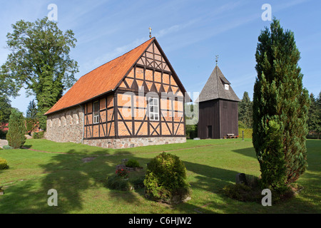 church in Undeloh, Luneburg Heath, Lower Saxony, Germany Stock Photo