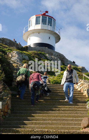 Historic Lighthouse, Cape Point, Cape of Good Hope, Table Mountain National Park, Western Cape, South Africa Stock Photo