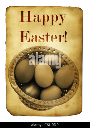 Easter postcard (imitation) isolated over a white background Stock Photo