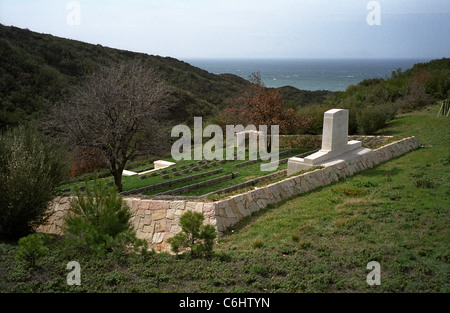 4th Battalion cemetery,Gallipoli Battlefield Turkey from 1915 campaign. Maintained by Commonwealth War Graves Commission. Stock Photo