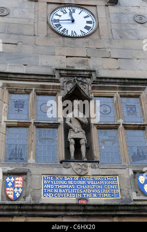 Statue of the Duke of York on The Old Market Hall an Elizabethan building in Shrewsbury Shropshire England Uk Stock Photo