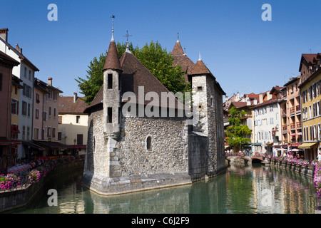 Palais de l'Isle in the historic old city of Annecy in France in summer Stock Photo