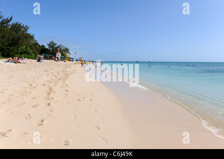 view to supervised swimming area on the beach, Green Island, Great Barrier Reef, Queensland, Australia Stock Photo