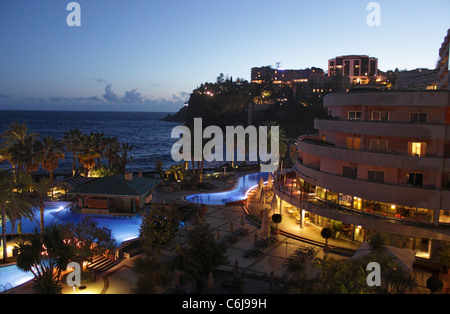 Royal Savoy Hotel Funchal Madeira at dusk Stock Photo