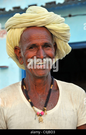 Indian man laughing Colourful portrait full frame 