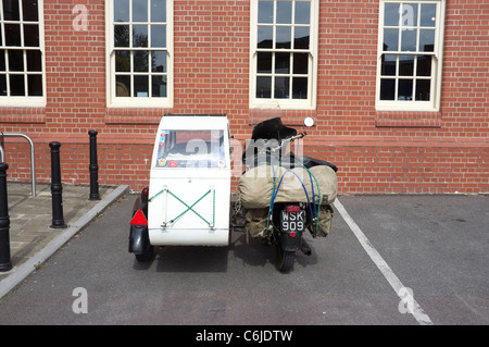 Old BSA single cylinder motorcycle and sidecar Stock Photo
