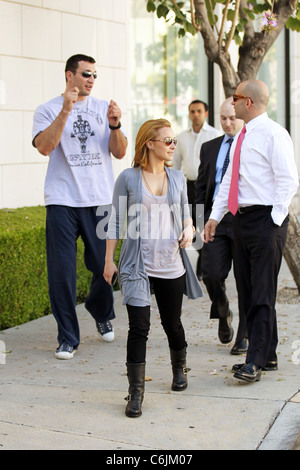 Hayden Panettiere and her boyfriend, professional boxer Wladimir Klitschko leave Le Pain Quotidien in West Hollywood after Stock Photo