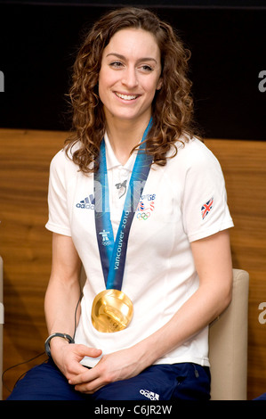 Amy Williams, who won Britain's first individual Winter Olympics gold medal for women's skeleton British Olympic Association Stock Photo