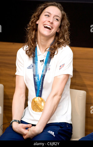 Amy Williams, who won Britain's first individual Winter Olympics gold medal for women's skeleton British Olympic Association Stock Photo