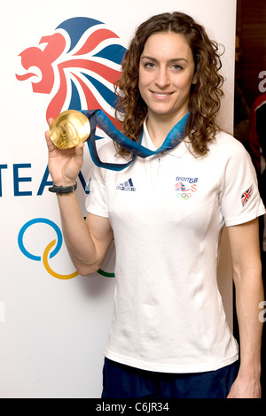 Amy Williams, who won Britain's first individual Winter Olympics gold medal for women's skeleton British Olympic Association Stock Photo