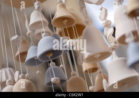 Decorative ceramic bells wind chime Stock Photo