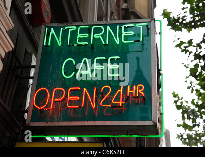 A Internet Cafe in London, England, U.K. Stock Photo