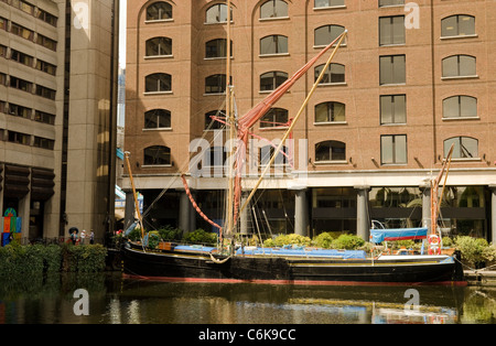 Raybel, an old Thames Sailing Barge moored at St Katharine's Dock Stock Photo