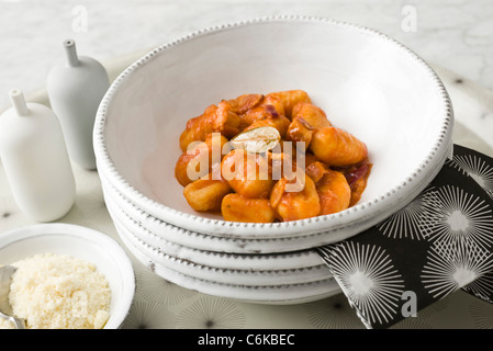 Gnocchi with amatriciana sauce Stock Photo