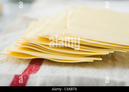 Fresh sheets of pasta Stock Photo