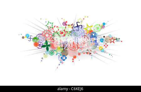 Abstract background - color explosion on white Stock Photo
