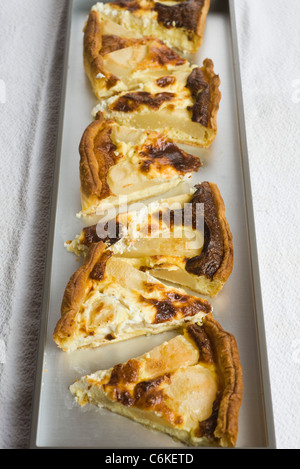Gorgonzola pear tart Stock Photo