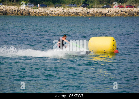 water jet rider, jet skiing, sea spray watersports Stock Photo