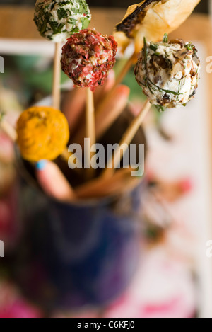 Goat cheese lollipops Stock Photo