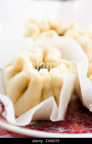 Steamed pork won tons (Baozi) Stock Photo