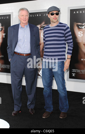Jon Voight and son James Haven attending the L.A. movie premiere of 'Salt' at the Grauman Chinese Theatre - Arrivals Hollywood, Stock Photo