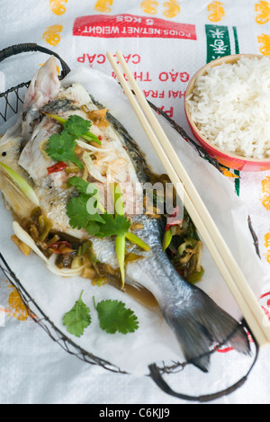 Sea bream with ginger Stock Photo