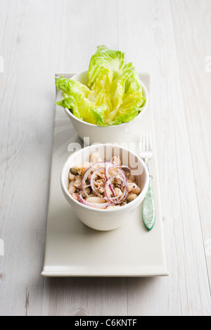 Salad with white beans and tuna Stock Photo