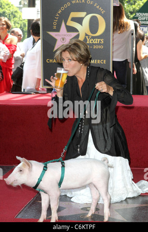 Emma Thompson is honoured with the 2,416th star on the Hollywood Walk of Fame Los Angeles, California - 06.08.10 Stock Photo