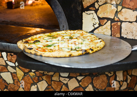 Brick oven pizza Stock Photo