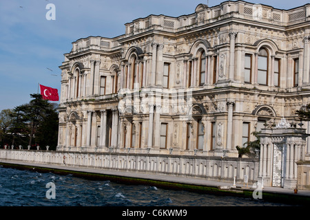 Beylerbeyi palace is situated on the Asian shore of Istanbul.The palace stands close to the Asian leg of the Fatih Sultan Bridge Stock Photo