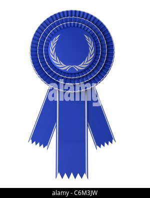 award ribbon 1st first place, number one 1 medal golden blue ...