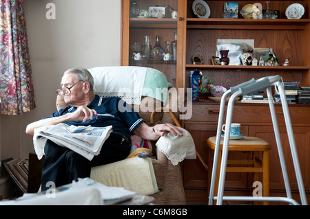 Old man at home Stock Photo