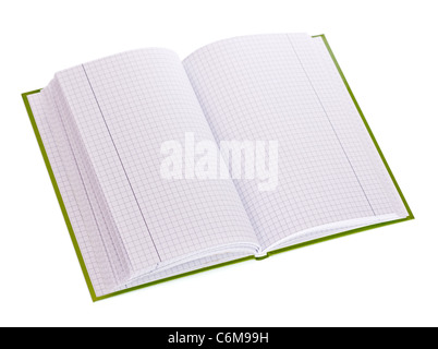 blank opened book isolated on white background Stock Photo