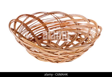 empty wicker basket isolated on white background Stock Photo