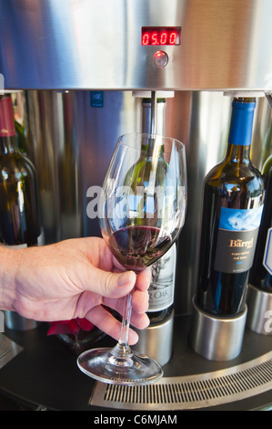 Wine tasting bar using a self-serve Enomatic system. Stock Photo