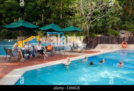 British expats at the swimming pool at the British Club, Singapore Asia Stock Photo