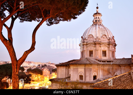 Night view of Rome from Capitol hill, Italy Stock Photo