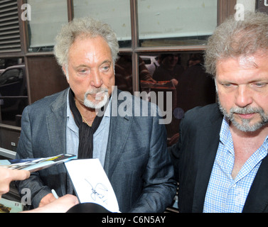 Tom Jones and his son Mark Woodward outside the BBC Radio One studios ...