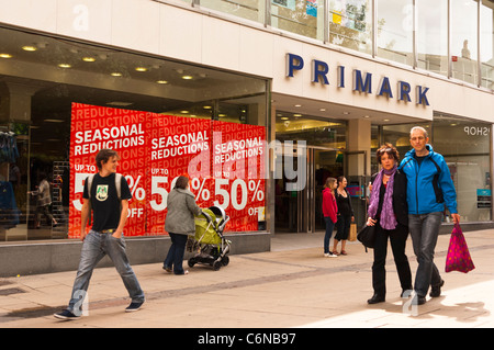 The Primark shop store with a sale on in Norwich , Norfolk , England , Britain , Uk Stock Photo