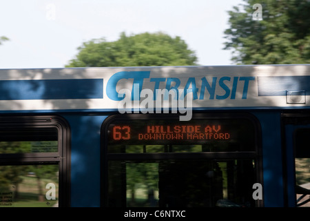 CT Transit bus is pictured in Hartford, Connecticut, Saturday August 6, 2011. Stock Photo