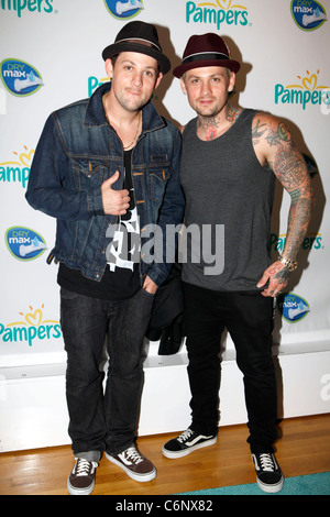 Joel Madden and brother Benji Madden of Good Charlotte Pampers 'Daddy Play Date' Fathers Day celebration at the Metropolitan Stock Photo