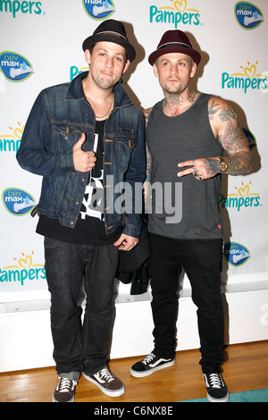 Joel Madden and brother Benji Madden of Good Charlotte Pampers 'Daddy Play Date' Fathers Day celebration at the Metropolitan Stock Photo