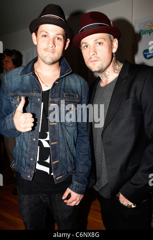 Joel Madden and brother Benji Madden of Good Charlotte Pampers 'Daddy Play Date' Fathers Day celebration at the Metropolitan Stock Photo