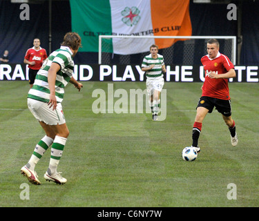 Tom Cleverley Manchester United vs Celtic FC pre-season friendly match at the Rogers Centre during Manchester United 2010 North Stock Photo