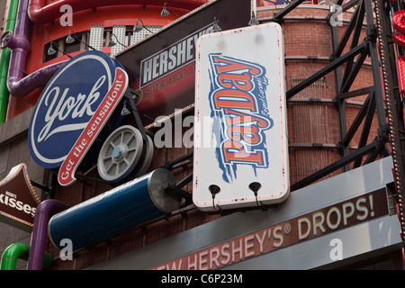 Hershey's Times Square Store is pictured New York City borough of Manhattan, NY, Tuesday August 2, 2011. Stock Photo