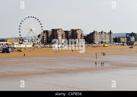 Large ferris wheel beside the beach in Weston Super Mare Stock Photo