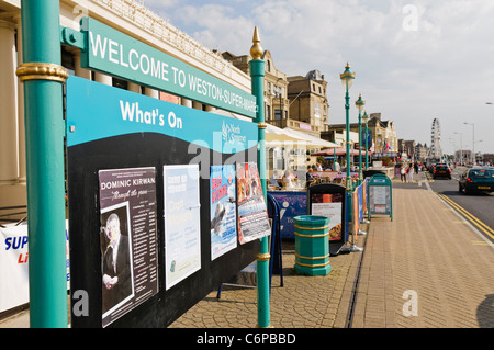 Sign welcoming visitors to Weston Super Mare Stock Photo